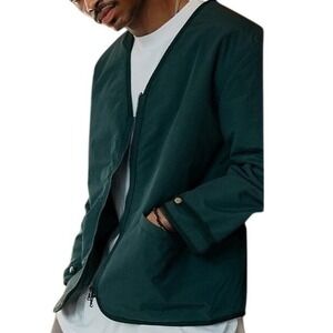RICHIE LE Green Nylon Half Zip Up V Neck Jacket Men XL‎ Streetwear Outerwear